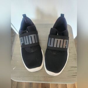 Puma Black and White Slip-On Sneakers